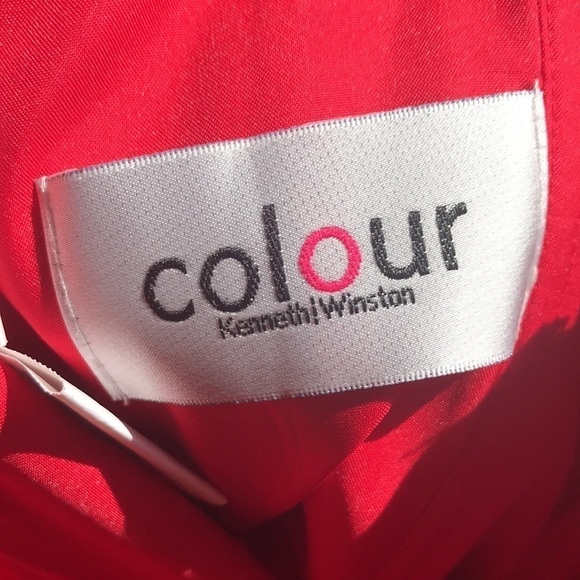 COLOUR Kenneth Winston strapless satin sweetheart neck dress size 4 red black - Picture 8 of 10